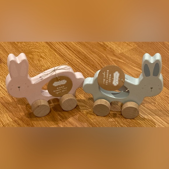 New MudPie Wood Bunny toy bundle - Picture 4 of 7